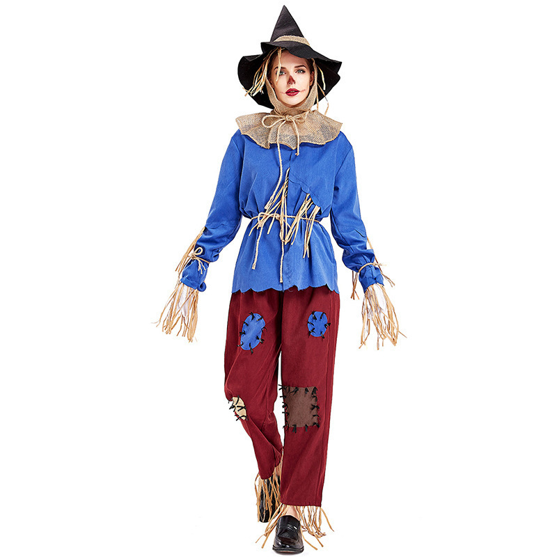 Adult Unisex Scarecrow Cosplay Halloween Costume for Women Men Fantasia Purim Carnival Mardi Gras Costumes Plus Size