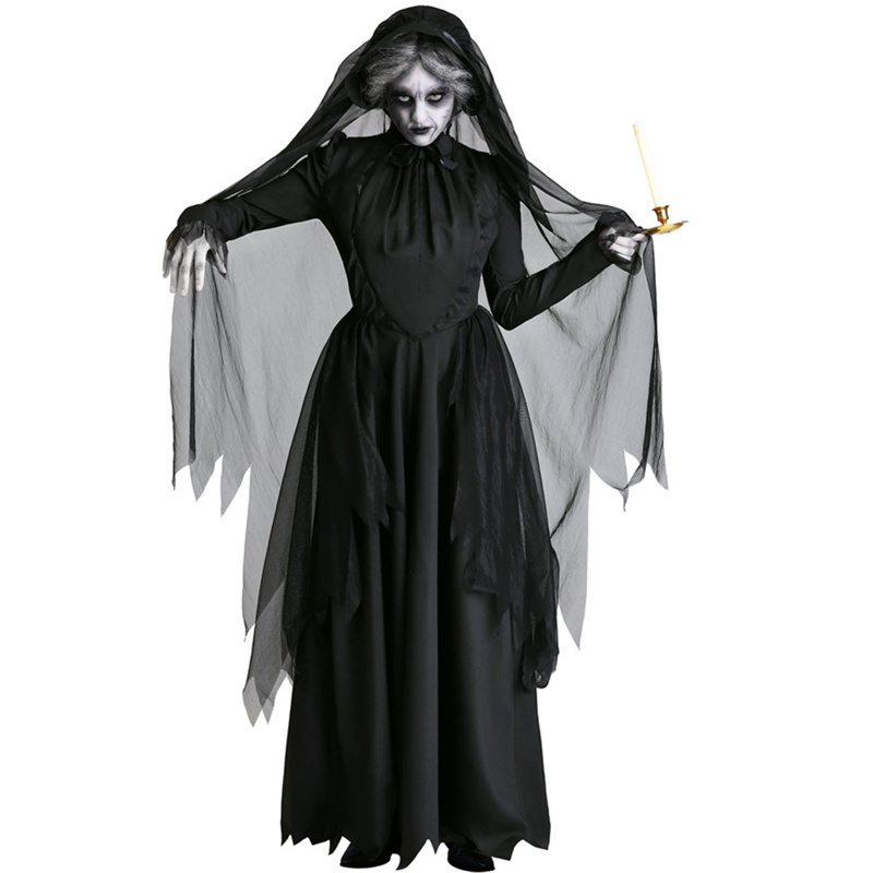 Halloween Cospaly Masquerade Long Dress Adult Halloween Fear Ghost Dark Horror Vampire Witch Dead Corpse Zombie Bride Costumes