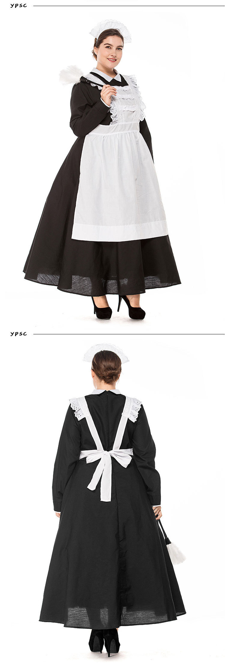 British Style Maid Dress Cosplay Animation World Cafeteria Cafe Dress Black and White Maid Dress masculin Costume