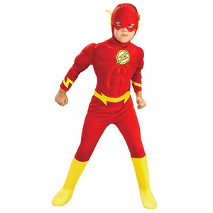 Drop ship Kids Superhero Muscle Dress Flash Man Halloween Dress Up Boys Anime Character Cosplay Costumes