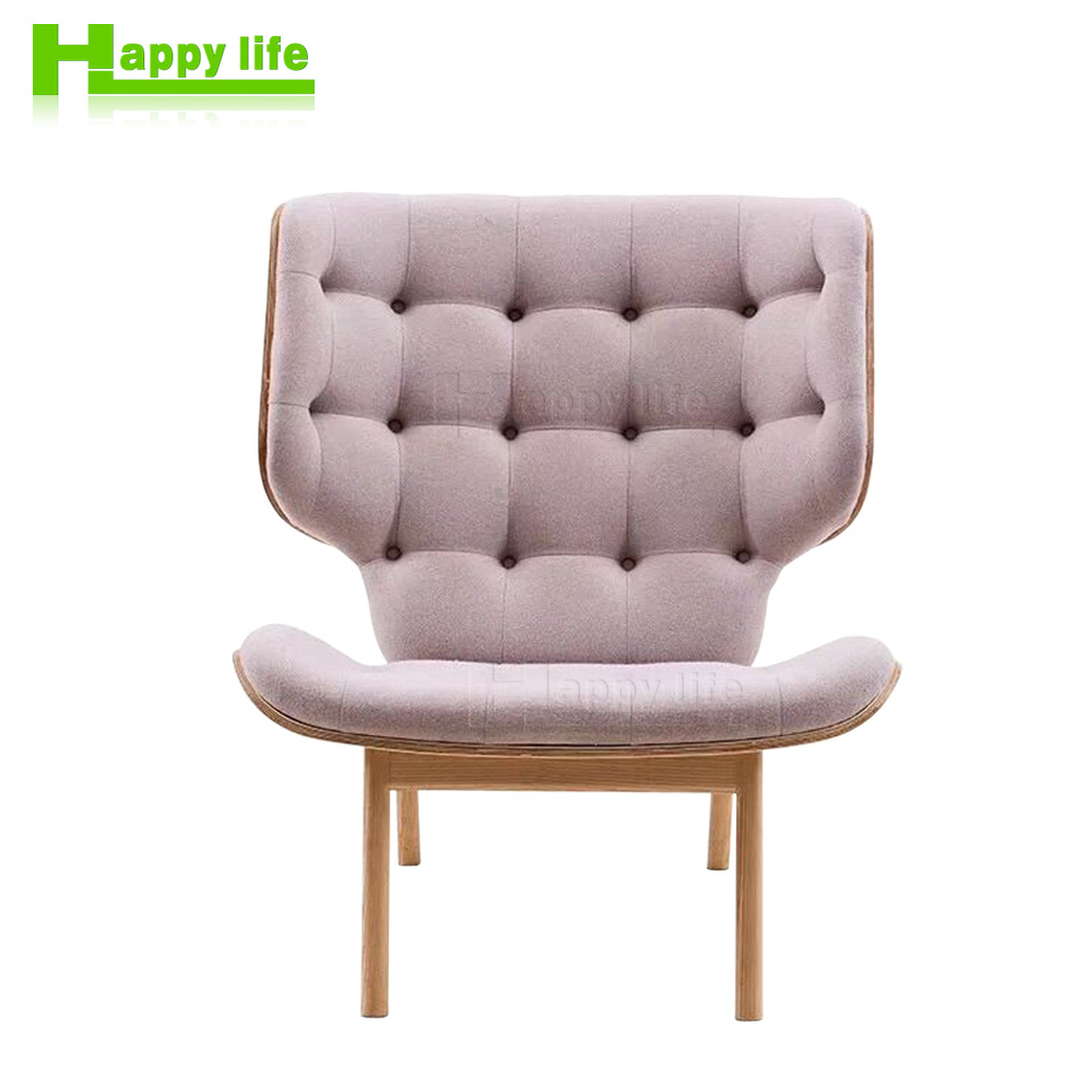 Scandinavian antique danish fabric velvet fiberglass hotel living room luxury modern designer wood chaise leather lounge chair