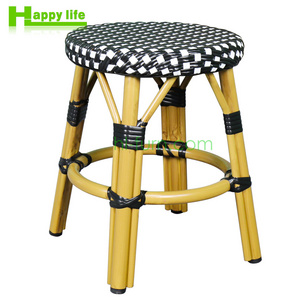 Hot selling modern french bistro fabric bamboo rattan bar stool outdoor dining chairs counter height chair for hotel pub