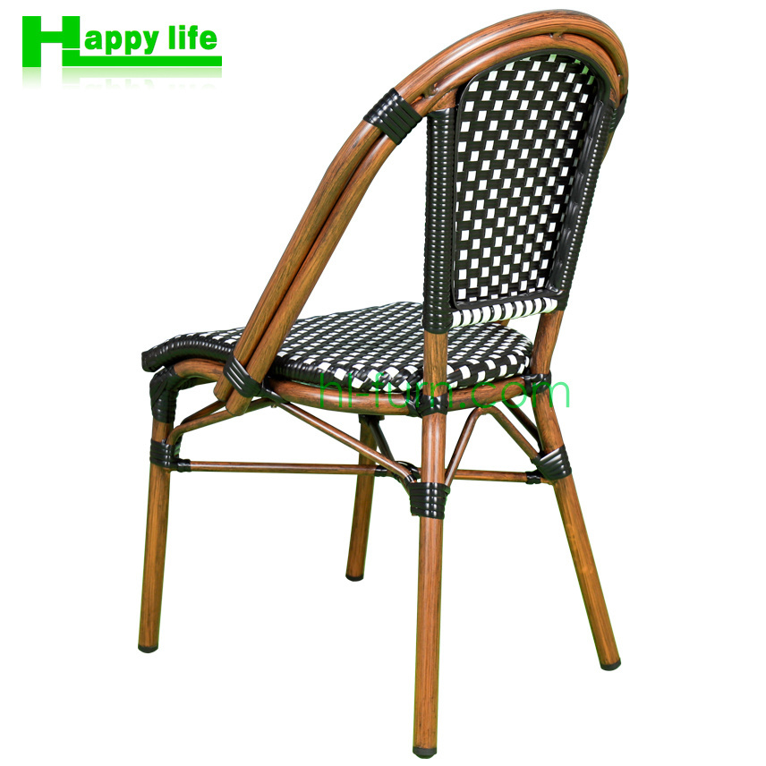 Hot selling stackable french bistro patio garden dining outdoor chairs with bamboo wicker rattan for outside for restaurant