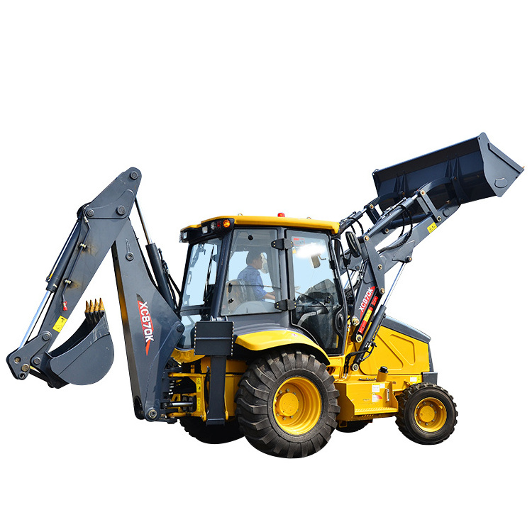 Chinese Hot XC870K  7.6 ton  Mini Backhoe Loader with Wheels  for Wholesale