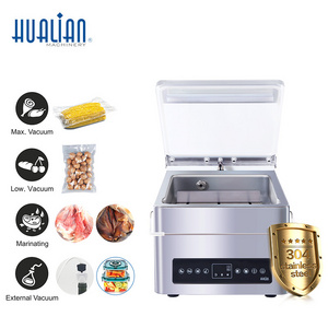 HVC-210T/1D Hualian Plastic Bag Portable Automatic Food Single Chamber Sealer Sealing Vacuum Packing Machine