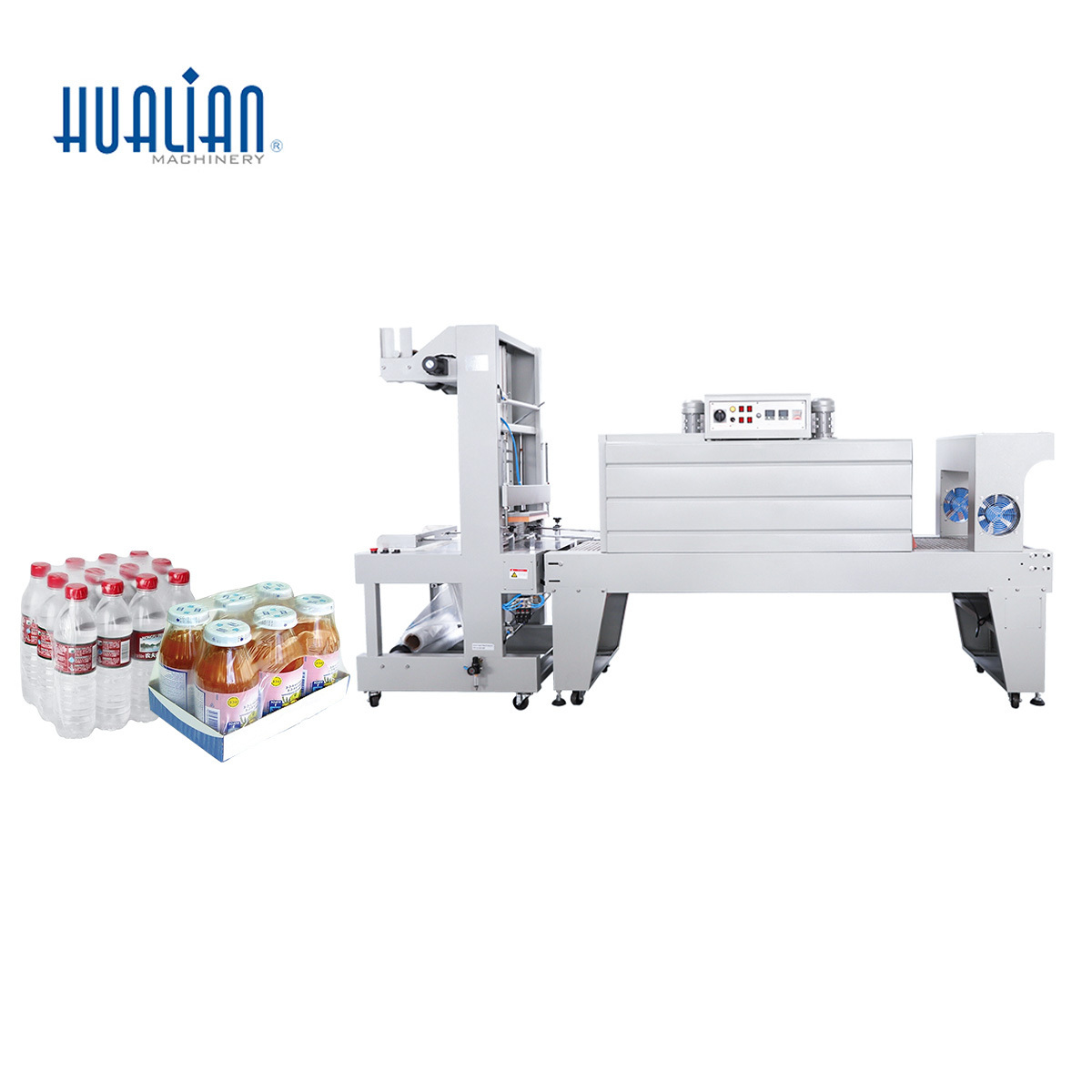 BSF-6030X+BS-5540M HUALIAN Semi Automatic Sleeve Sealing Beverages Water Bottles Shrink Shrinking Wrapping Packaging Machine