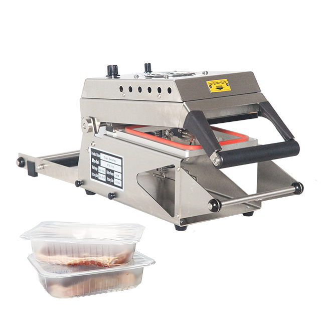 HTS-175 Hualian Semi-automatic Desktop Map Fast Lunch Food Box Plastic Tray Sealing Sealer Machine