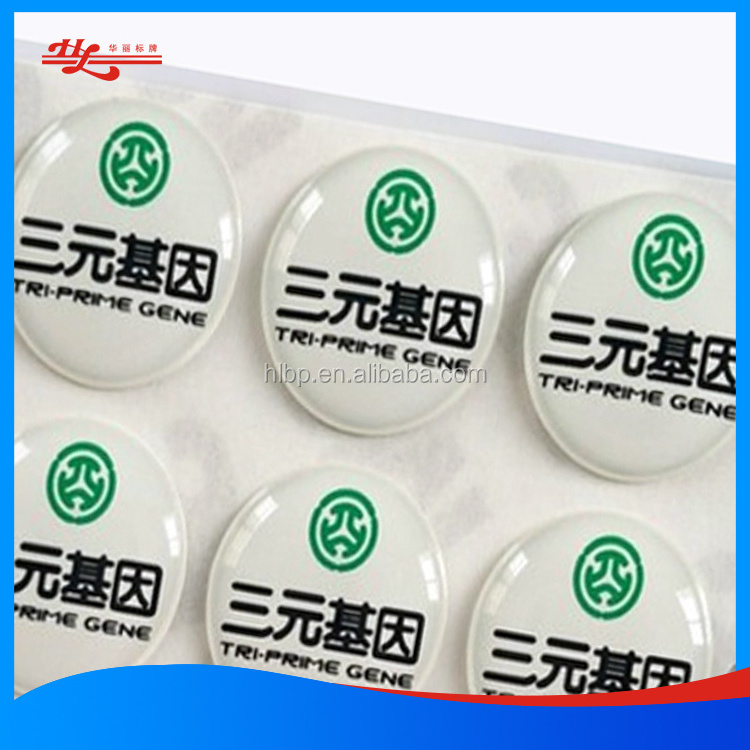 Custom Domed Sticker 3D Clear Epoxy Resin Label Domed Label Polyurethane Resin Label Epoxy Sticker With Self Adhesive