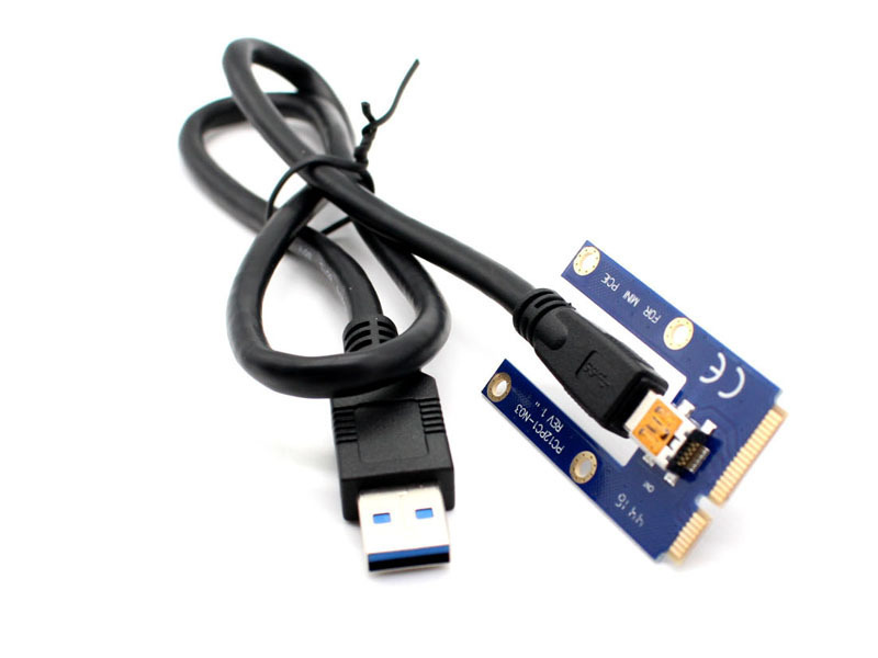 60cm USB 3.0 Mini PCI-E to PCIe adapter PCI Express 1x to 16x Extender Riser Card Adapter Extension Cable