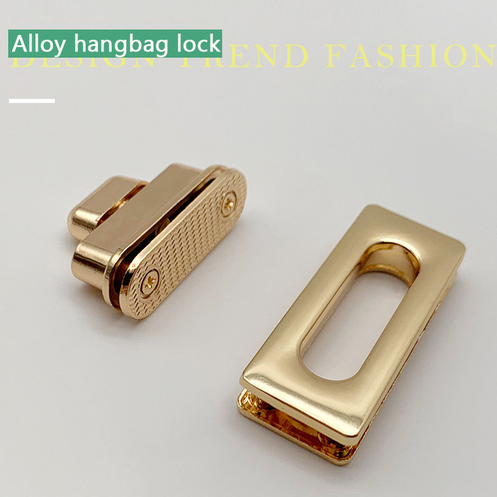 High quality fashion handbag metal turn lock customg bag fitting accessories square twist lock for leather purse hardware