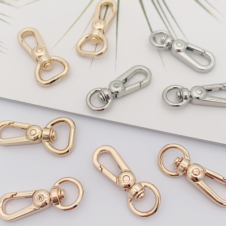 Bag hardware custom metal keychain swivel snap hook clasps high quality handbag strap buckle hooks for purse dog leash accessory