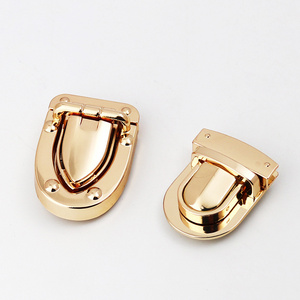 2024 Shiny gold bag clip lock luxury metal wooden push locks for women handbag purse suitcase hardware clasps