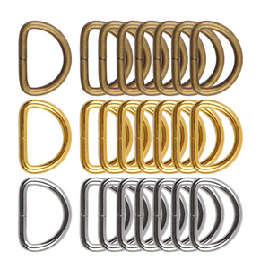 Hot sale metal d ring buckles manufacturer custom colours copper silver gold d-rings loop for handbag  purse clothes accessories