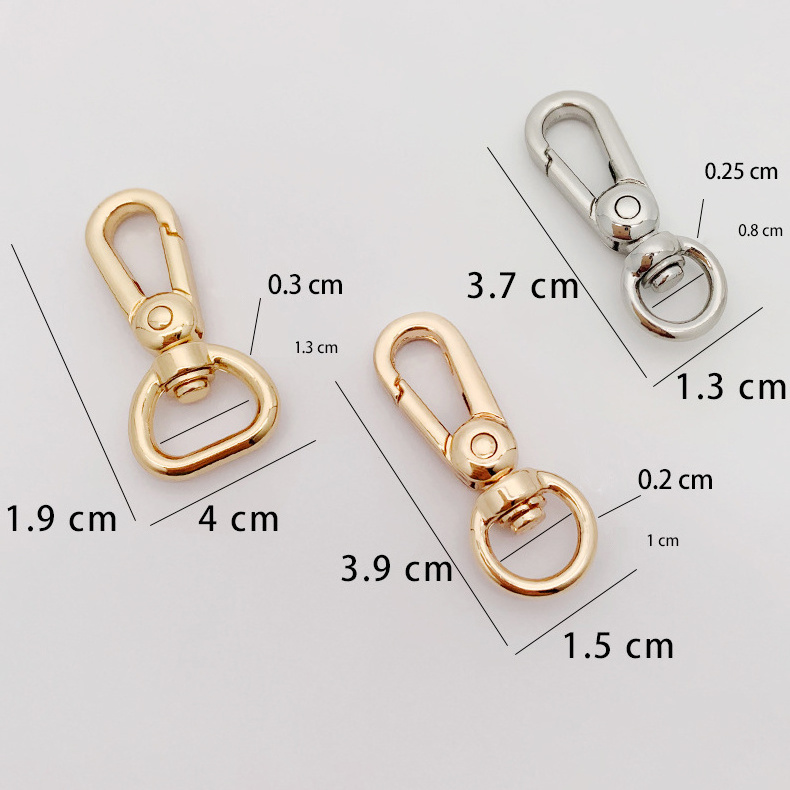 Bag hardware custom metal keychain swivel snap hook clasps high quality handbag strap buckle hooks for purse dog leash accessory