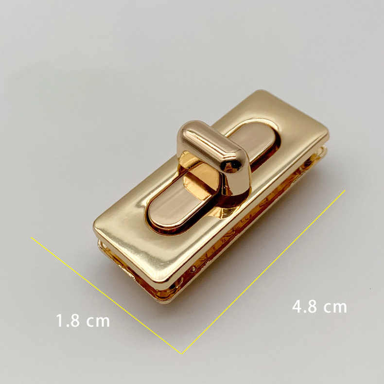 High quality fashion handbag metal turn lock customg bag fitting accessories square twist lock for leather purse hardware