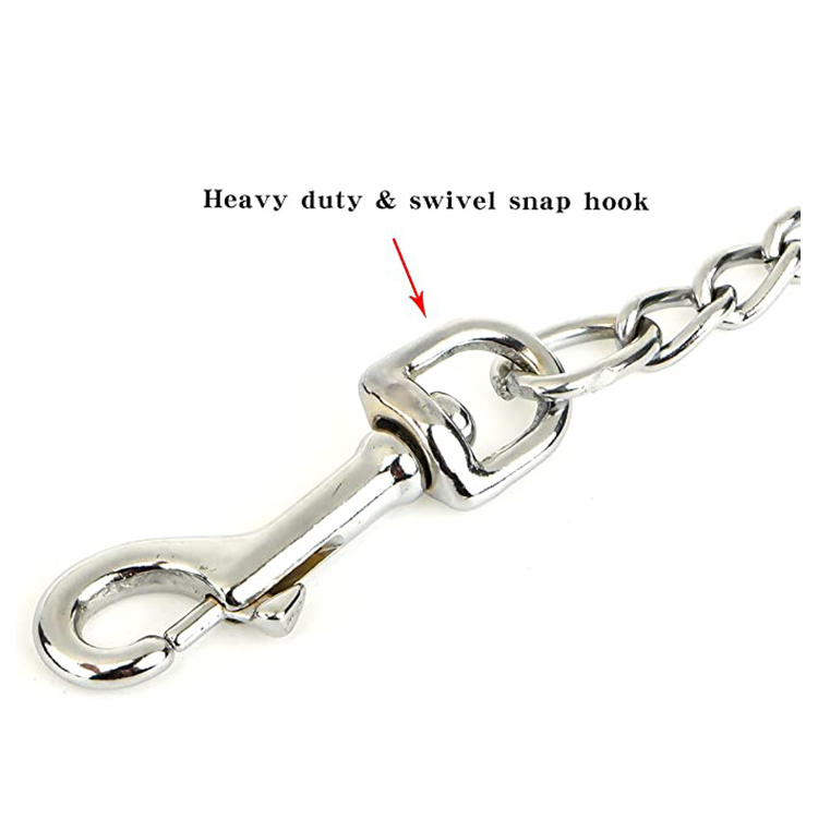 Heavy duty metal chain dog leash pet tie out training collar hardware chain hooks rope