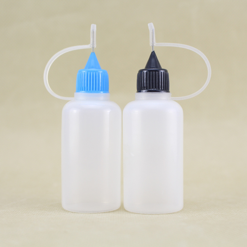 Manufacturer Reusable Translucence Color Soft Glue Lubricant Plastic PE 30ml Small Squeeze Bottles With Needle Tip