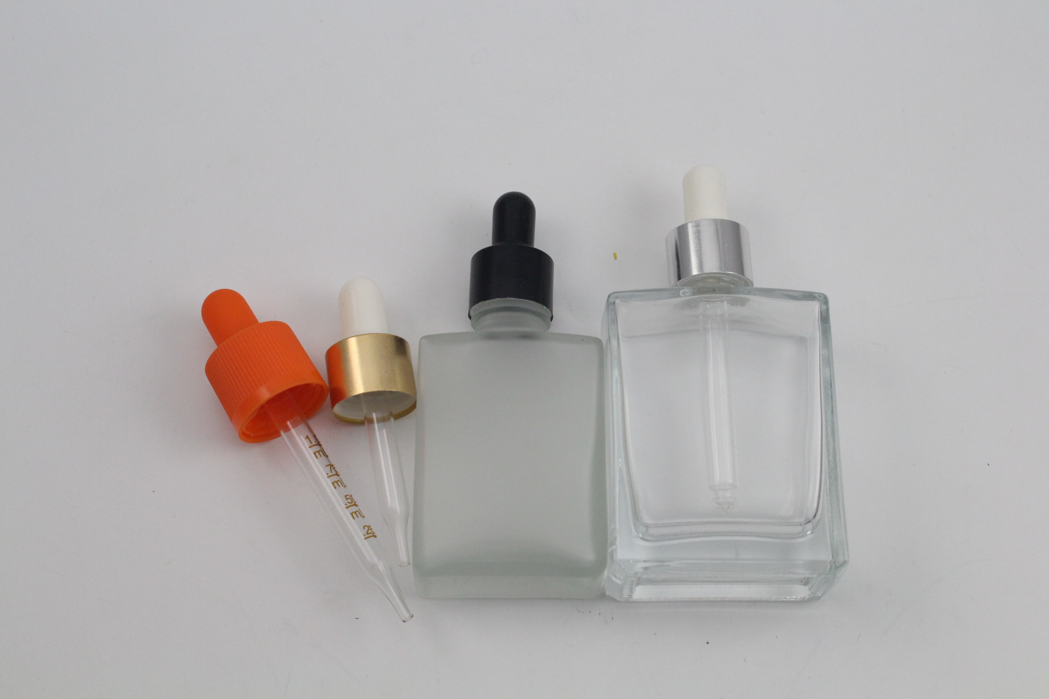 Rectangle Glass Bottle Dropper 30ml 50ml 100ml box packaging Square  Cosmetic Package Drpooer Bottles