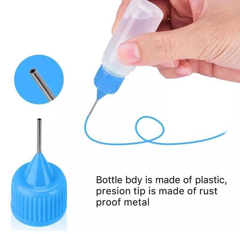 Precision Needle Tip Applicator Glue Ink Soft Dispensing Dropper Mini Plastic Squeeze Bottles for Paint Quilling Craft DIY Paint