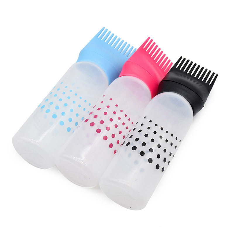 6oz 180ml Root Comb Applicator Brush Salon Hair Coloring Dye Scalp Treatment Essential Hair Oil Bottles with Graduated Scale