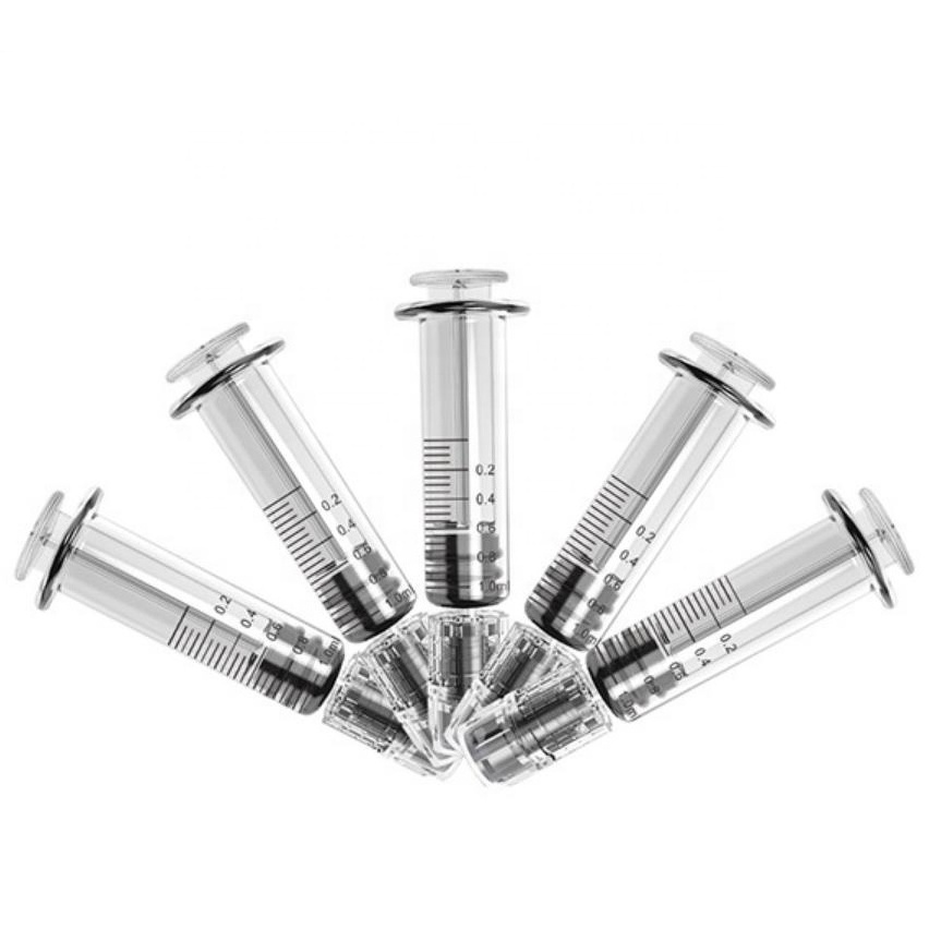 Ready stock 0.5ml 1ml prefilled syringe glass luer lock syringe with 1ml mark