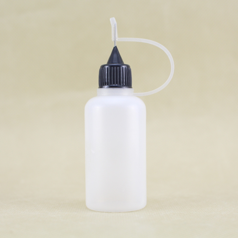 Manufacturer Reusable Translucence Color Soft Glue Lubricant Plastic PE 30ml Small Squeeze Bottles With Needle Tip