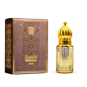 zamac Octagon gold arabian arabic essential oil 3ml perfume oil bottle glass stick 6ml 12 ml luxury attar bottles with box