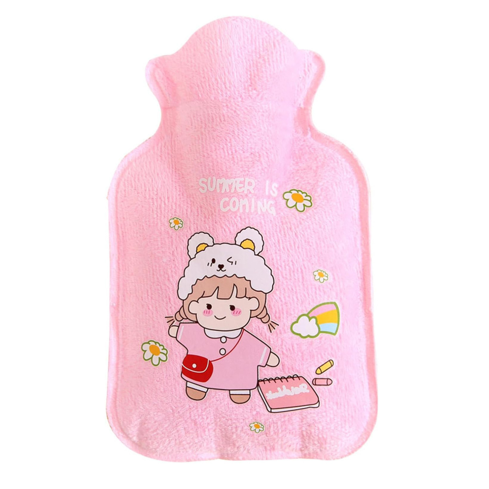 Explosion proof Cute Cartoon Reuseful Hand Warmer bags empty mini pvc hot water bag bottle for winter