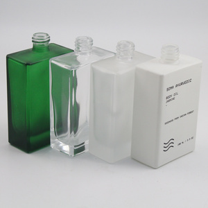 Rectangle Glass Bottle Dropper 30ml 50ml 100ml box packaging Square  Cosmetic Package Drpooer Bottles