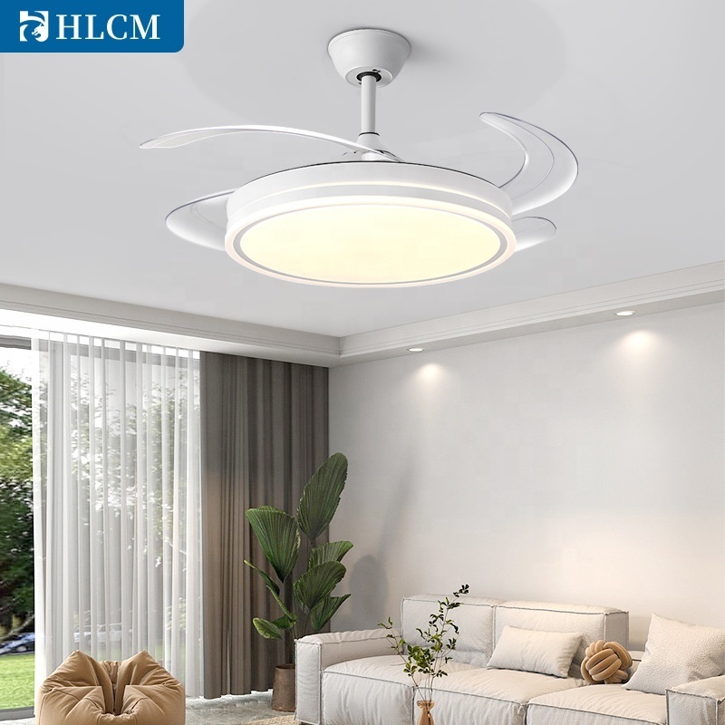 Fandelier Modern And Simple Living Room Decoration Fan Lamp Bedroom Led Light Retractable Ceiling Fan With Light