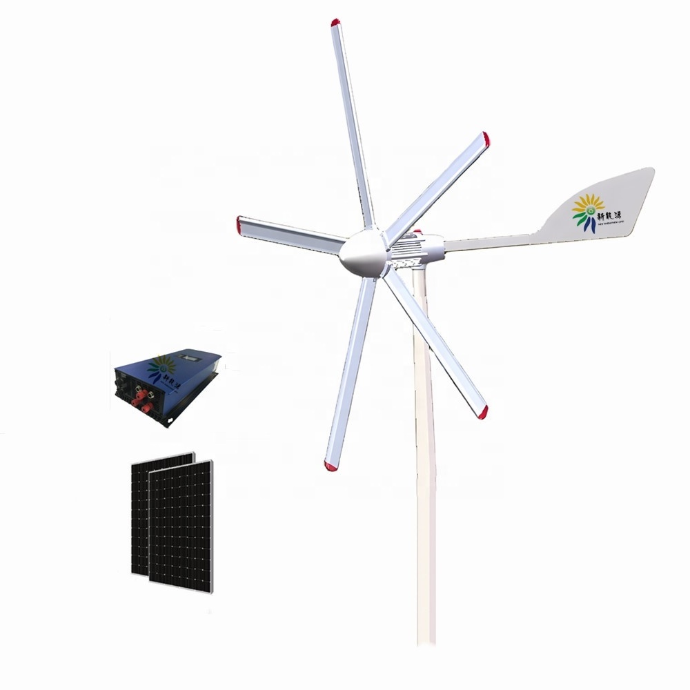 Factory Direct Sales 1000W horizontal wind turbine generator 48v with MPPT controller for household rooftop wind turbine