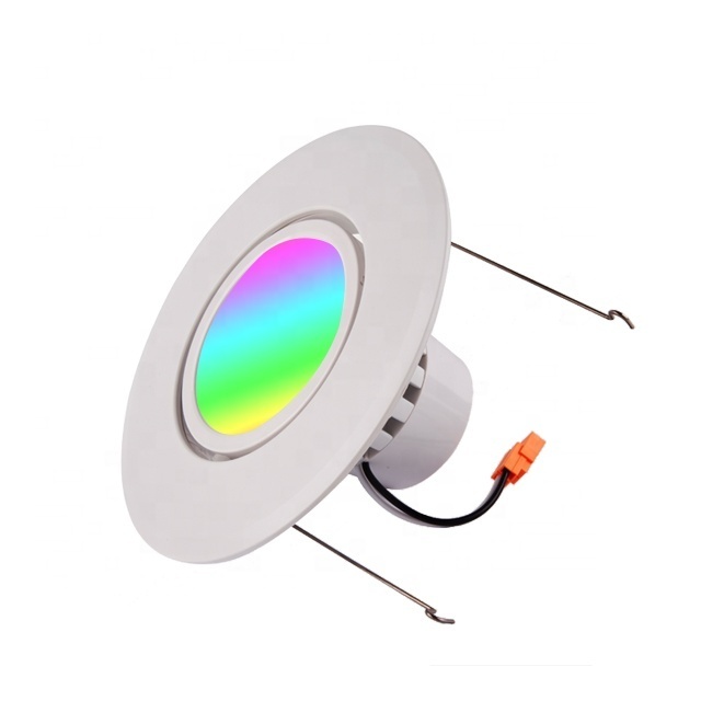 Smart Downlight Indoor RGB LED Recessed Ceiling Light 6 inch Down Light 15W Surface Mounted APP Control CCT Adjustable ETL FCC