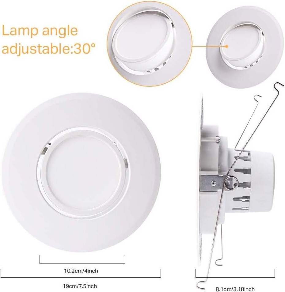 Ceiling Light 2700K-5000K Dimmable Smart Recessed Lighting 5/6 Inch 15W RGBWW LED Recessed Lights can 16 Million Color Changing