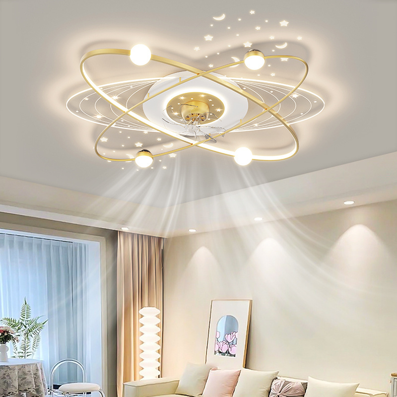 LED Ceiling Fan Lamp with Remote Control Dimmable Lighting Fan Eye Protection Ceiling Light Fan Simple ceiling light