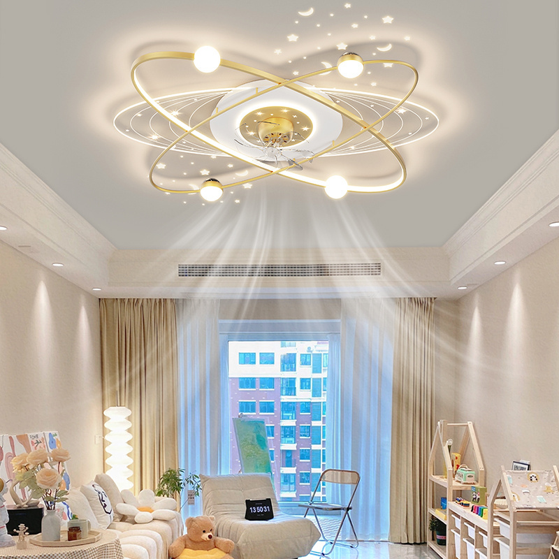 LED Ceiling Fan Lamp with Remote Control Dimmable Lighting Fan Eye Protection Ceiling Light Fan Simple ceiling light