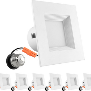 4" 6" Retrofit LED Square Recessed Lighting Selectable 2700K 3000K 3500K 4000K 5000K 1100 Lumens 10W 15W Dimmable Ceiling Light