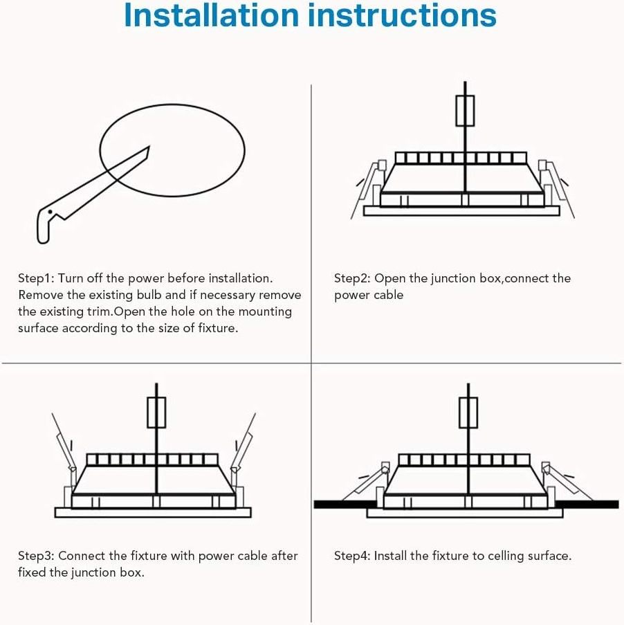 Recessed Lighting 4 Inch Ultra-Thin LED Ceiling Lights with Junction Box 3000k 9W Warm White 650lm  Slim Dimmable Downlight