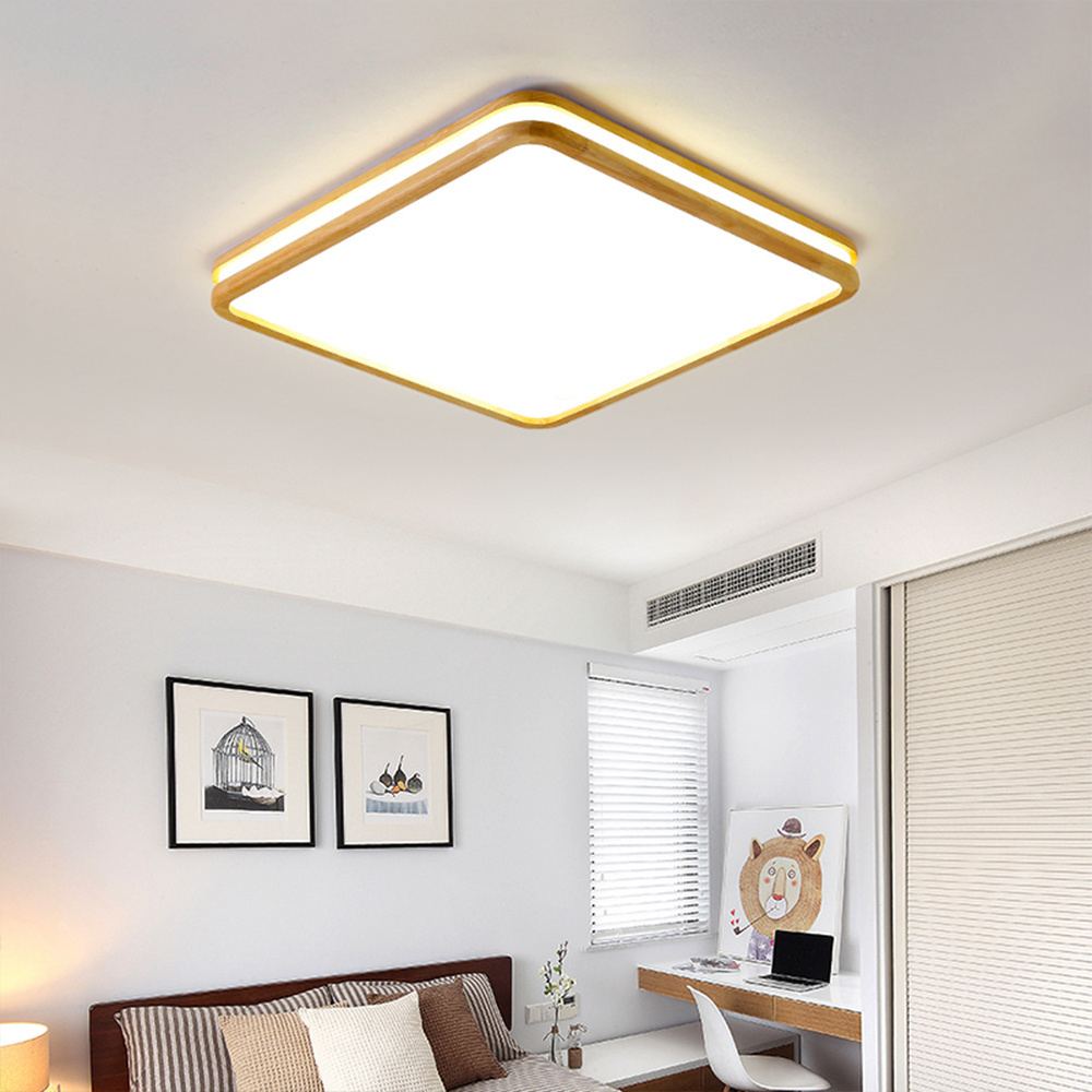 Wooden Nordic Minimalist Modern LED Ceiling Light for Bedroom Home Cloakroom Decorative Led Ceiling Lamp