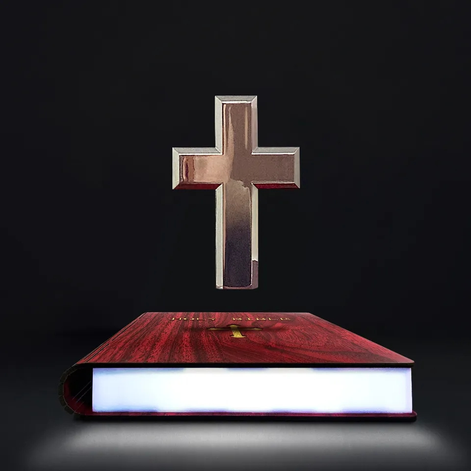 HCNT New Design Levitating James Christian Holy Bible Book Bible Cross For Gift