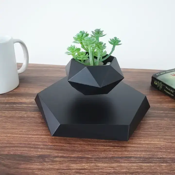 Air Bonsai Floating Pot Levitating Plant Pot Magnetic Levitation for Artificial Plants Flowers Home Decor Bedroom Night light