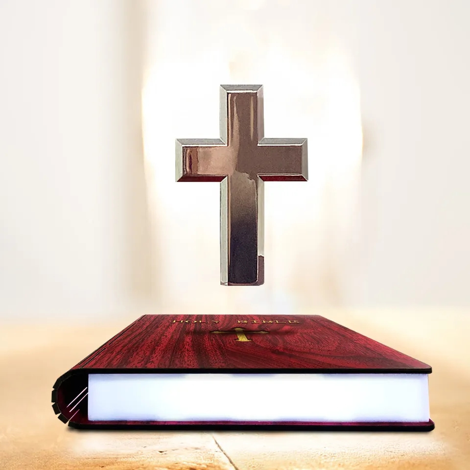 HCNT New Design Levitating James Christian Holy Bible Book Bible Cross For Gift