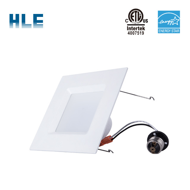 6 inch  ETL certified & ES listed LED recessed square retrofit downlight with E26 base