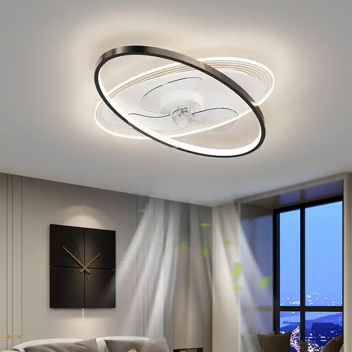 Ultra-Thin Light Box Wall Lamp Nordic Simple Bedroom Bedside Wall Balcony Lamp Square Black And White ceiling fan