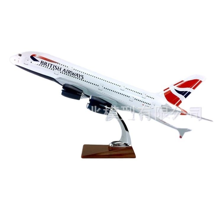 Wholesale 45cm 1/160 Scale British Airline Airbus A380 Airplane Resin Model Aircraft