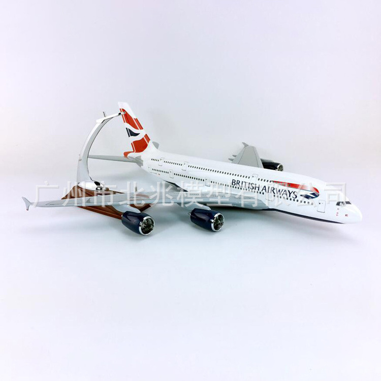 Wholesale 45cm 1/160 Scale British Airline Airbus A380 Airplane Resin Model Aircraft