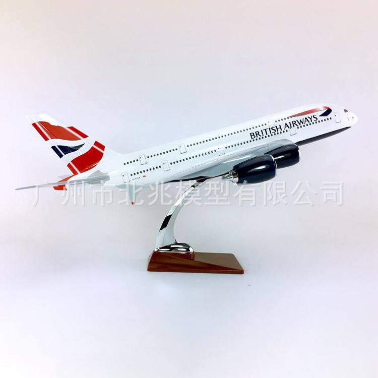 Wholesale 45cm 1/160 Scale British Airline Airbus A380 Airplane Resin Model Aircraft