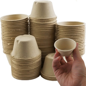 Portion Cups Compostable Sugarcane Bagasse Biodegradable Sample Food cup for Sauces Condiments Slime Jello shots Food storage