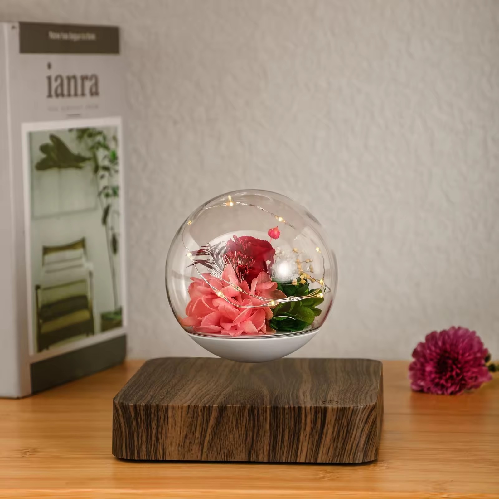 Flowers Plant Levitating light night light New Invention Magnetic Levitating Custom Unique Wedding Funny Preserved night light