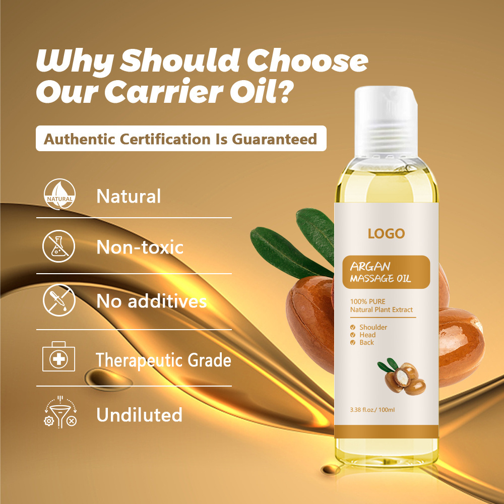 Wholesale private label organic moroccan argan oil,100 mL Pure Natural Argan Oil Morocco Body Skin lightening Oil For massage