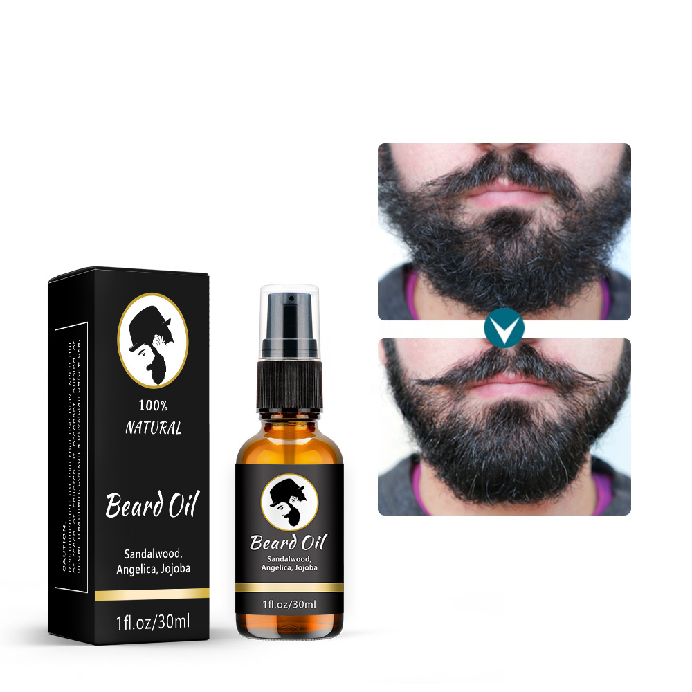 Custom Logo Organic Men Beard Growth oil private label For Beard growth  | Full custom beard oil bottle and packaging box - 30mL